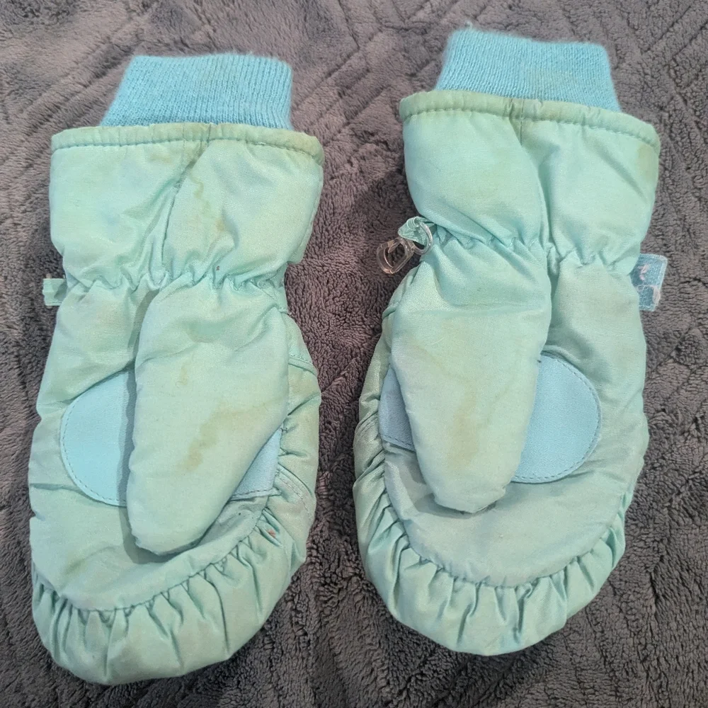 Kids Teal Insulated Mittens